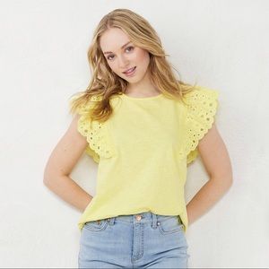LC Lauren Conrad Ruffle sleeve top